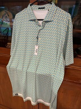 Men's Turtleson Short-Sleeve Button Shirt in Guitar Pattern